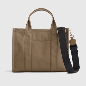 Quince 100% Organic Canvas Small Crossbody Tote in Vintage Olive